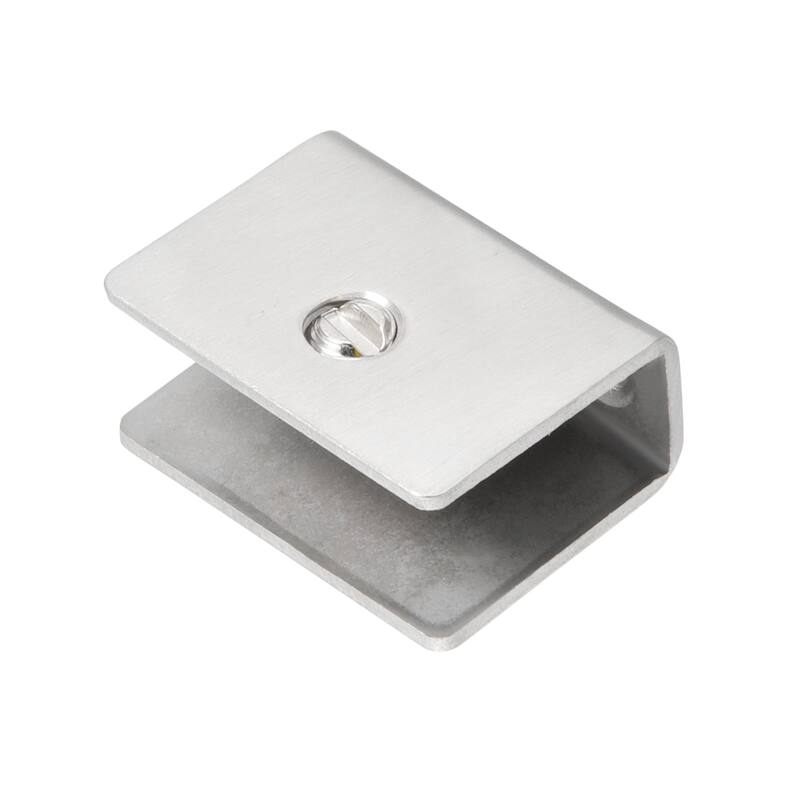 Glass Shelf Brackets, Stainless Steel Glass Clamp Rectangle for 8-12mm - Silver Tone