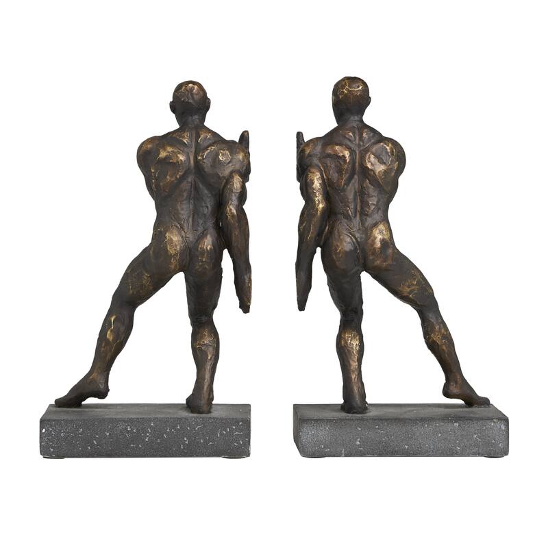 Polystone People Decorative Bookends - Set of 2 Bronze - Roche River Decor