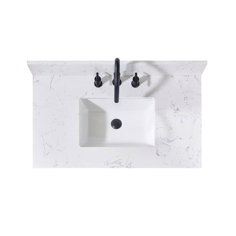 Altair Trento Bathroom Vanity Countertop in Aosta White Finish Without Vanity - 37"