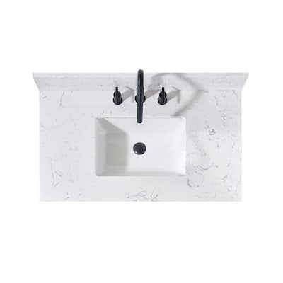 Altair Trento Bathroom Vanity Countertop in Aosta White Finish Without Vanity