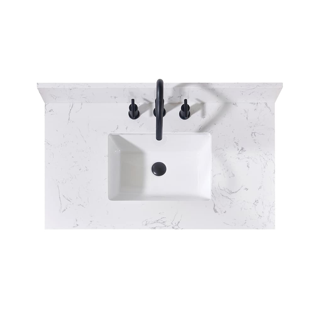 Altair Trento Bathroom Vanity Countertop in Aosta White Finish Without Vanity
