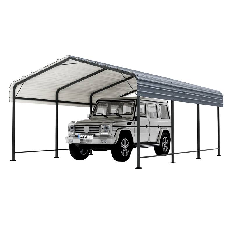COSIEST Outdoor Steel Carport - 10'x20'