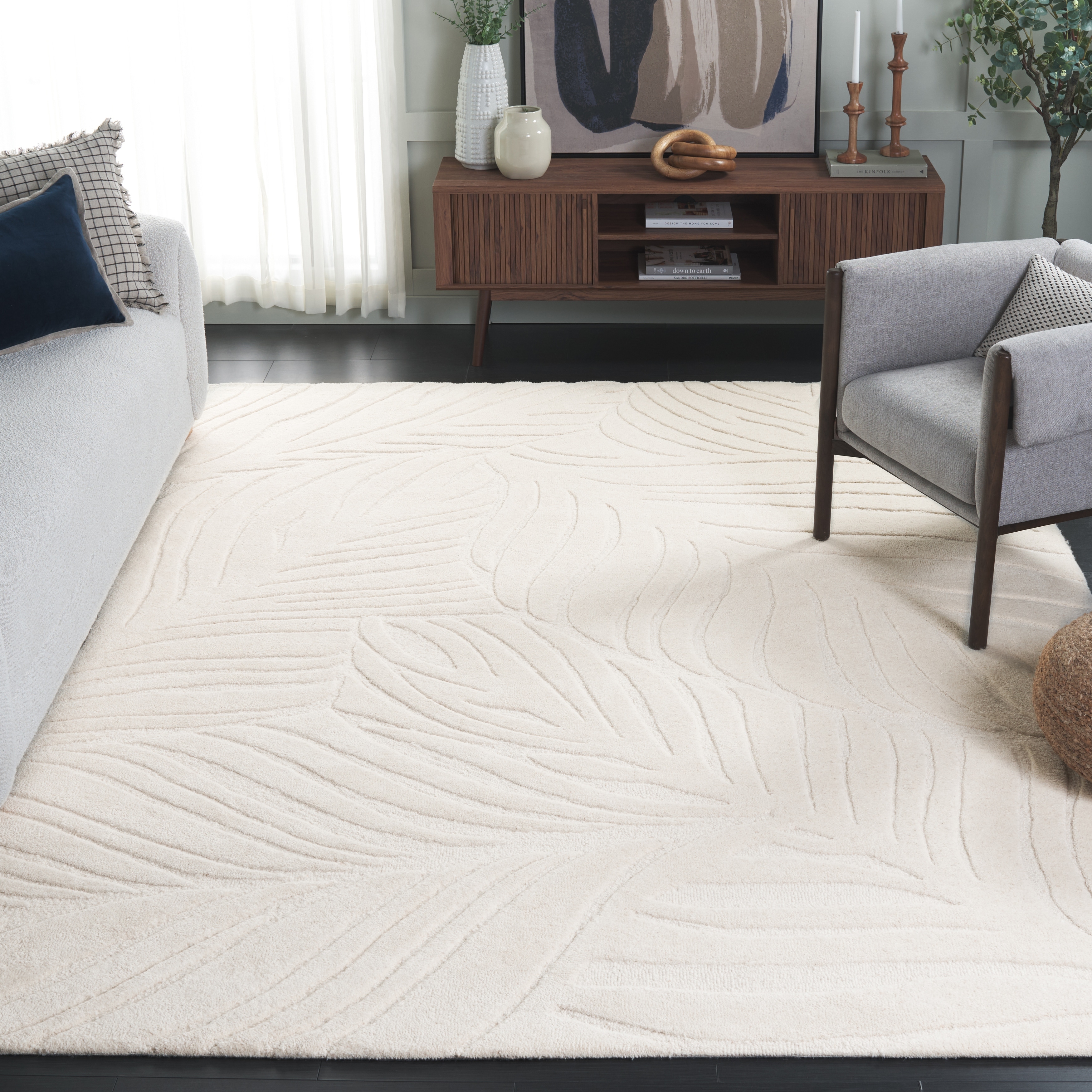SAFAVIEH Handmade Ebony Vaida Modern Wool Rug