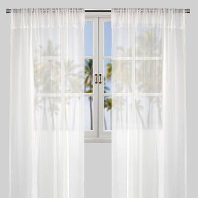 Rodeo Home Ariella Modern Solid Sheer Curtains (Set of 2) - 54"W x 96"H
