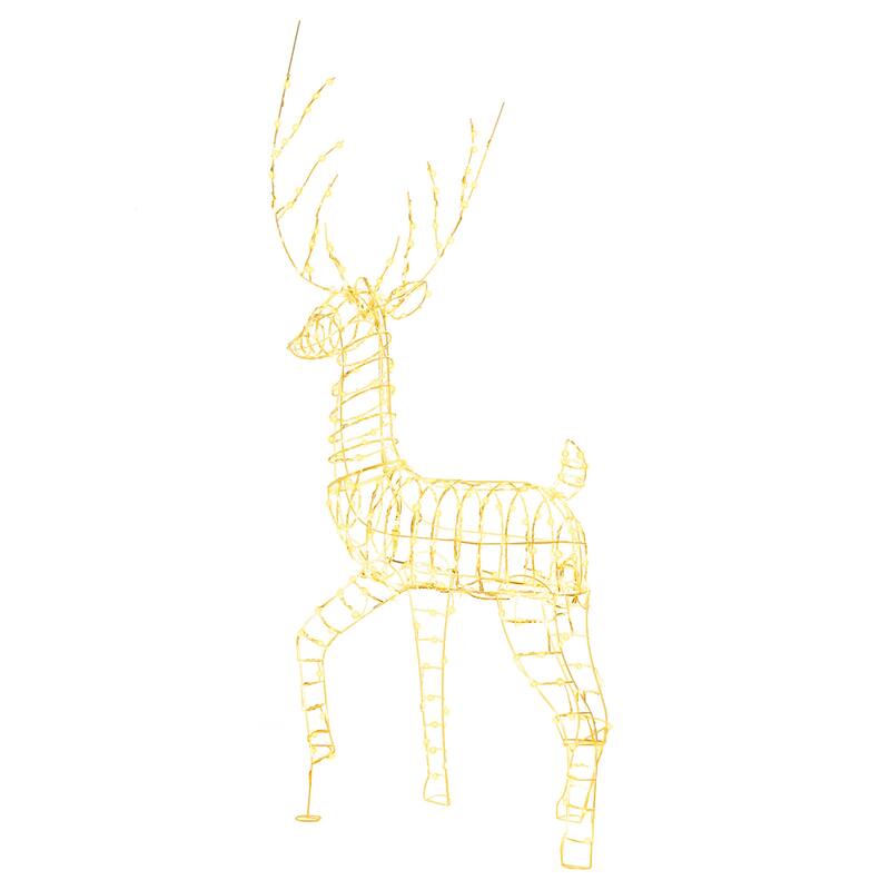 Gymax 6 ' Pre-Lit Christmas Reindeer w/ 300 Warm White LED Lights - Multi - See Details