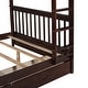 preview thumbnail 9 of 7, Full over Full Size Bunk Bed with Ladders, Solid Wood Kids Storage Bed Frame with 2-Storage Drawers for Bedroom, Espresso