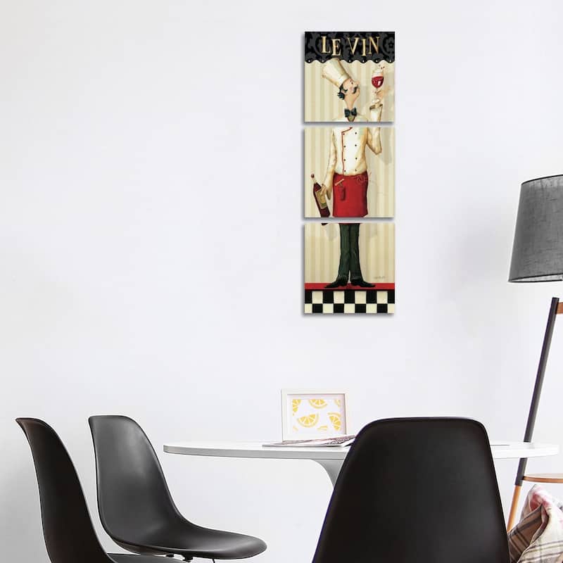 iCanvas "Chef's Masterpiece I (Le Vin)" by Lisa Audit 3-Piece Canvas Wall Art Set - 48x16x1.5