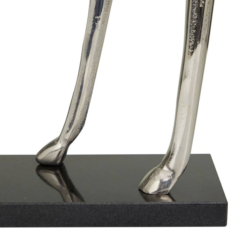 Majestic Aluminum Metal Horse Sculpture - Silver, Gold, Black
