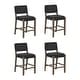 preview thumbnail 40 of 58, Nathan James Cohen Faux Leather Counter or Bar Height Stool, Solid Wood Frame with Footrest and Woven Leather Back
