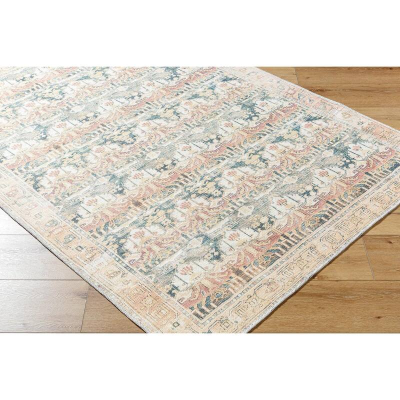 Livabliss Traditional Amelie Border Washable Area Rug