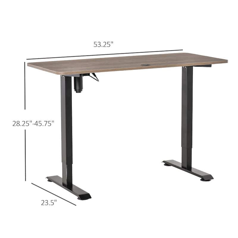 Vinsetto Electric Height Adjustable Standing Desk with 54" Desktop, 4 Memory Button Control and Anti-Collision System