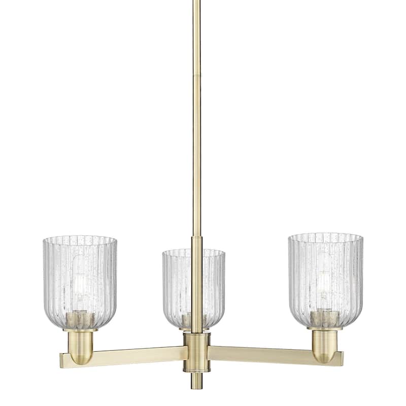 Innovations Lighting 716-3CR-9-18 Bridal Veil Chandelier Bridal Veil 3 - Antique Brass / Seedy