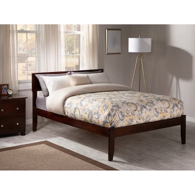 AFI Orlando Full Platform Bed with Charging Station in Walnut