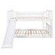 preview thumbnail 1 of 22, Full Over Full Bunk Bed with Slide, Ladder, and Pine Frame White