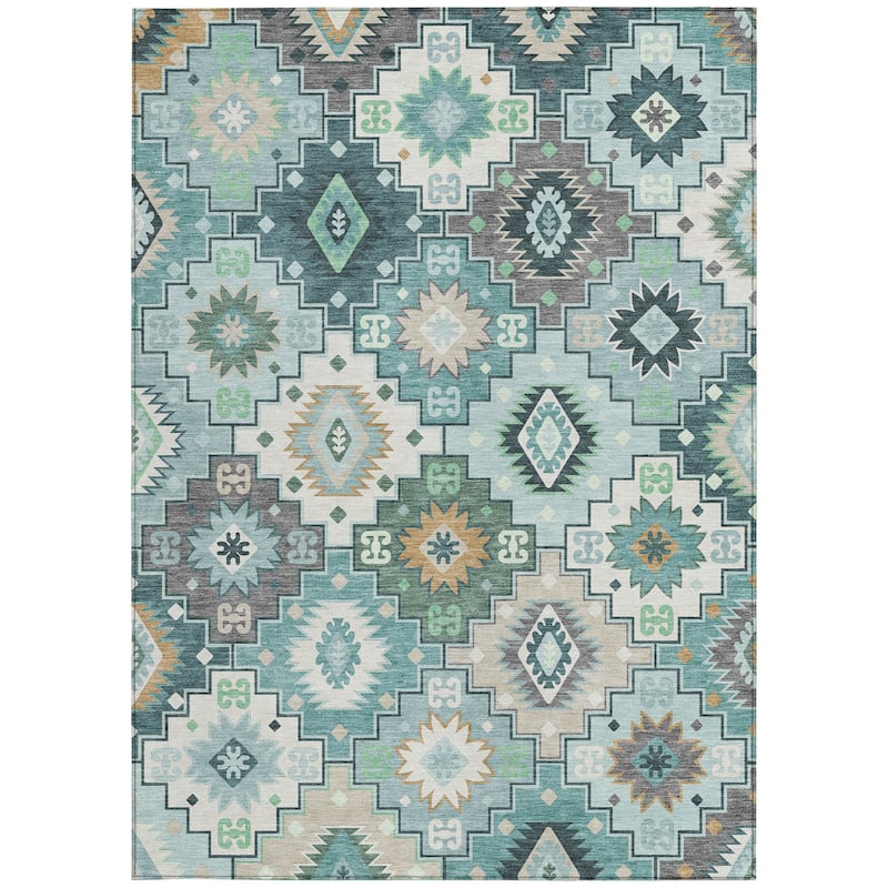 HomeRoots Southwestern Transitional Rectangle Outdoor Rug