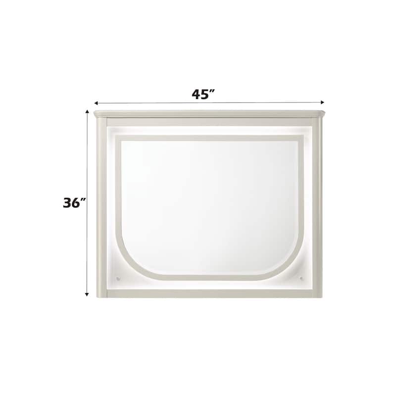 49" Laveda Pearl White Finish Mirror with LED Light