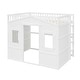 preview thumbnail 6 of 12, White Full Size Solid Wood House Loft Bed With Ladder for Kids, Boys and Girls, Bedroom