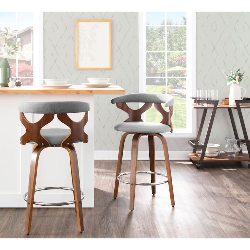 Carson Carrington Viby Fixed-Height Counter Stool with Bent Wood Legs & Round Footrest (Set of 2)