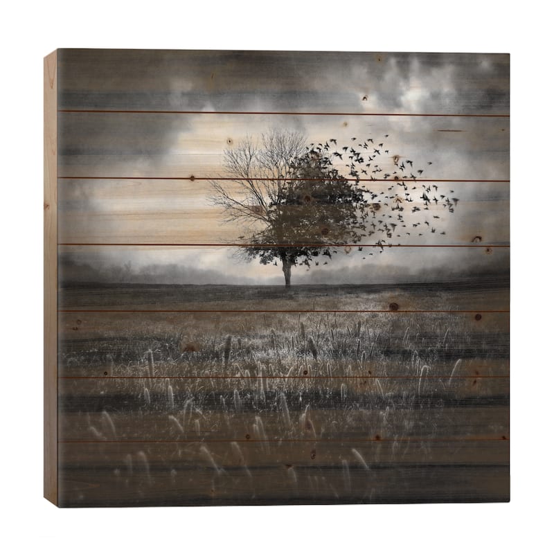 Illusion d'un Primptemps Perdu I Print On Wood by Sebastien Del Grosso - Multi-Color - 26x26x1.5