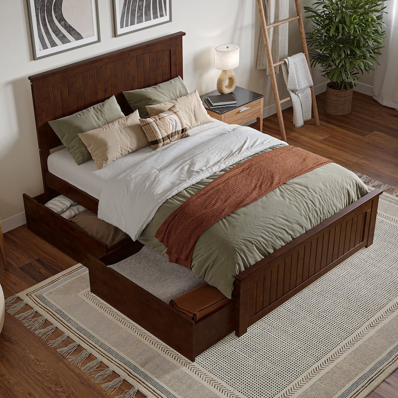 AFI Nantucket Platform Bed with Matching Footboard & Storage Drawers