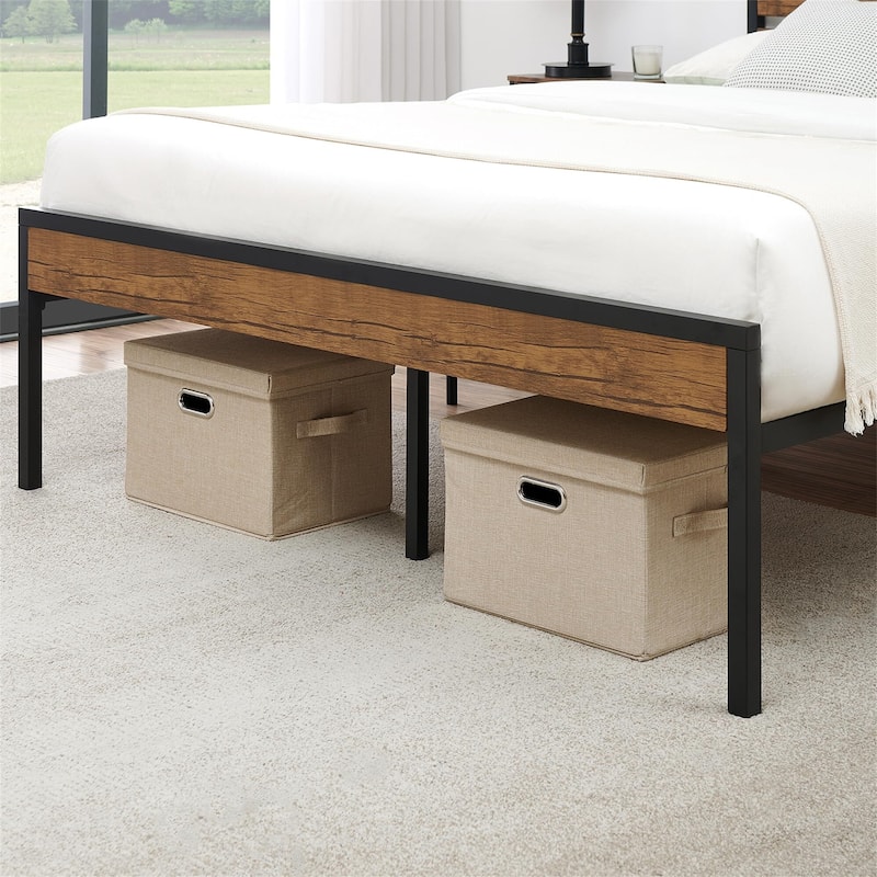 Bed Frame with Wood Headboard