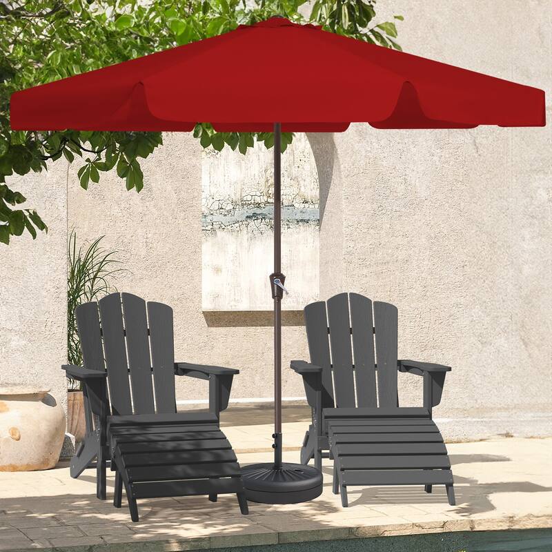 11ft Patio Market Umbrella with UV-Resistant and Sagging Edge Designed - Red