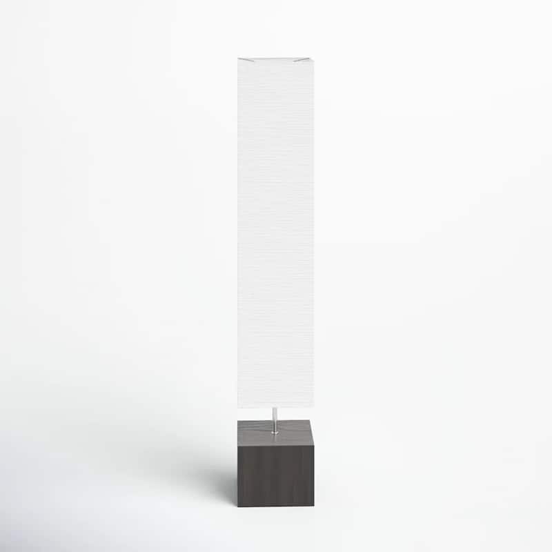CO-Z 2-Light Holmo Rectangular Wood Floor Lamp with Rice Paper Shade