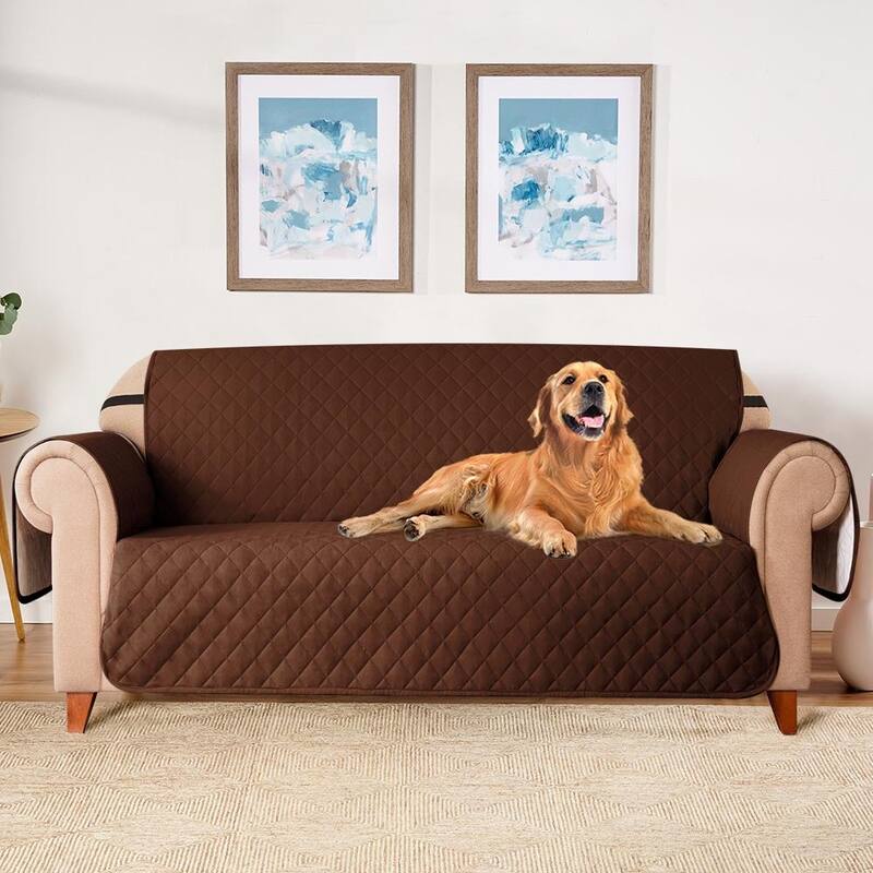 Subrtex Reversible Sofa Slipcover with Elastic Straps Furniture Protector for Pet - Sofa - Chocolate