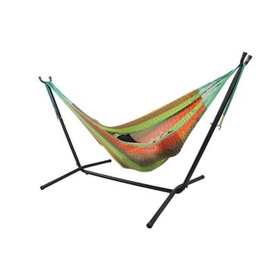 Double Mayan Hammock with Universal Stand - Bed: 6.7' x 5'