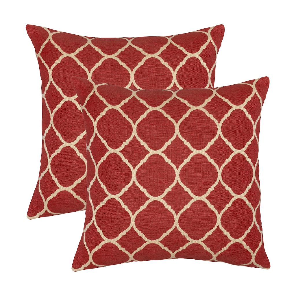 Austin Horn Classics Sunbrella Accord Crimson 18-inch Pillow (Set of 2)