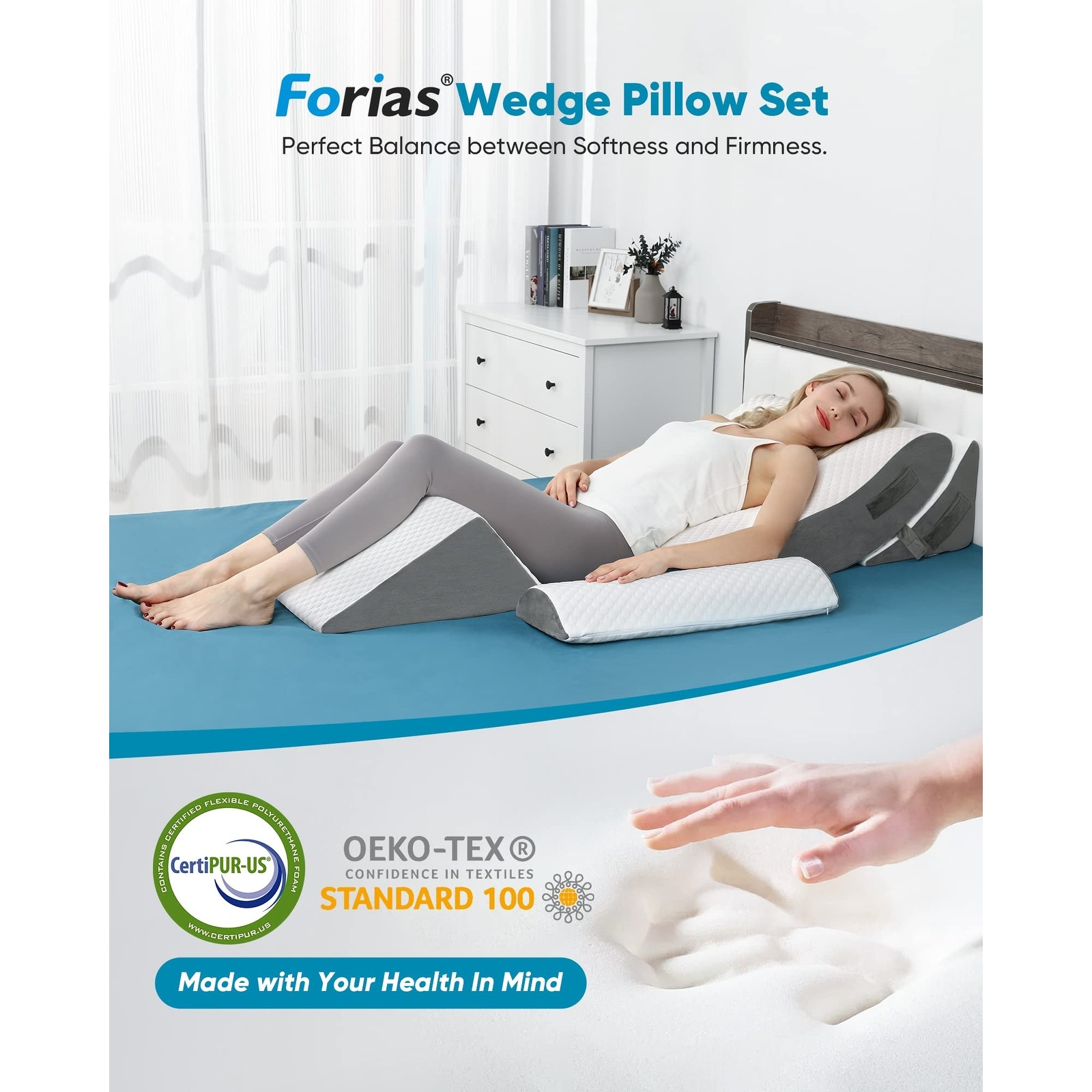 Orthopedic Bed Wedge Pillow Set Adjustable Wedge Pillow for Surgery Recovery Memory Foam Wedge Pillows for Sleeping Acid Reflux Bed Bath Beyond 40040519