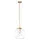 preview thumbnail 3 of 12, Hunter Xidane 1 Light Clear Glass Pendant or Semi-Flush Light - Kitchen Island, Dining Room, Entry - Glam, Contemporary