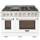 preview thumbnail 23 of 63, Professional 48 in. 6.7 cu. ft. Double Oven Natural Gas Range with 25K Power Burner, Convection Oven in Stainless Steel