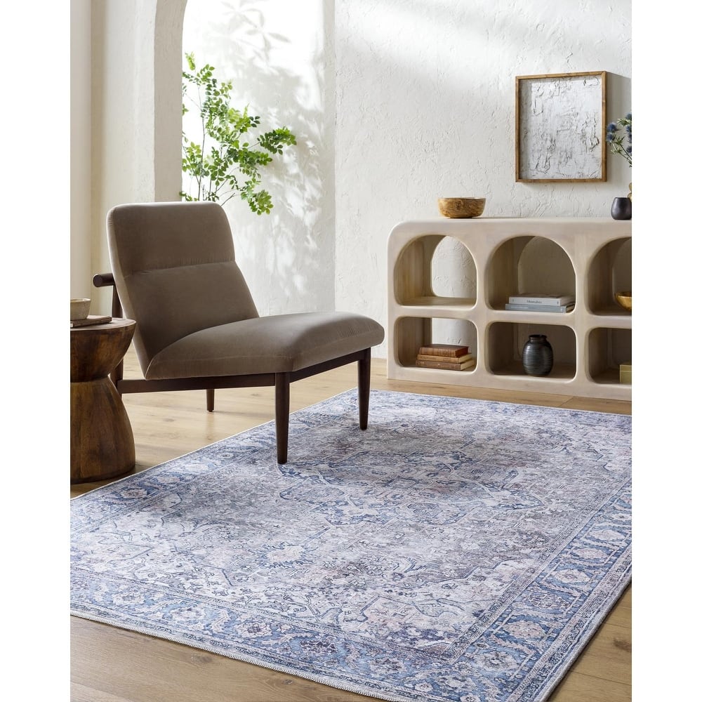 Livabliss Traditional Georgina Medallion Washable Area Rug
