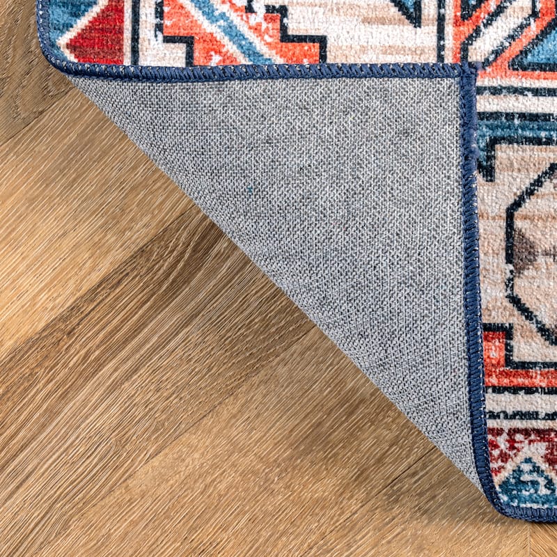 Nuloom Marli SpinClean Machine Washable Faded Medallion Area Rug