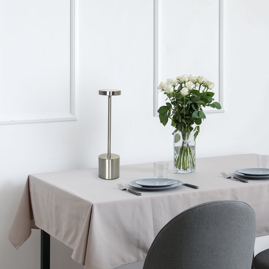 LED Mushroom Disc Desk Lamp with Stick Base - 12.75" - Silver