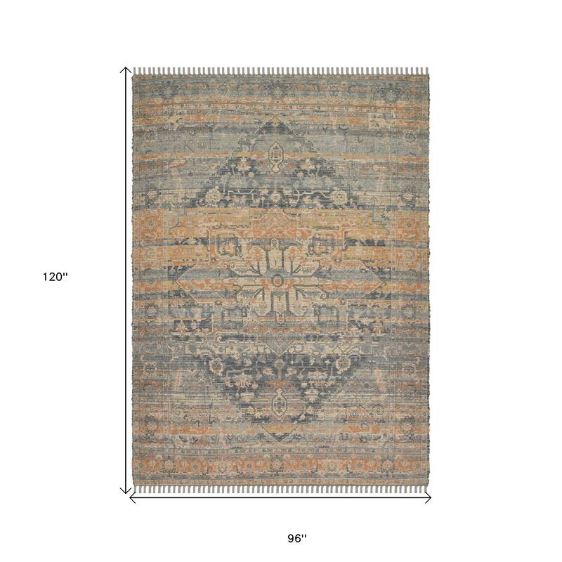 HomeRoots Oriental Transitional Rectangle Area Rug