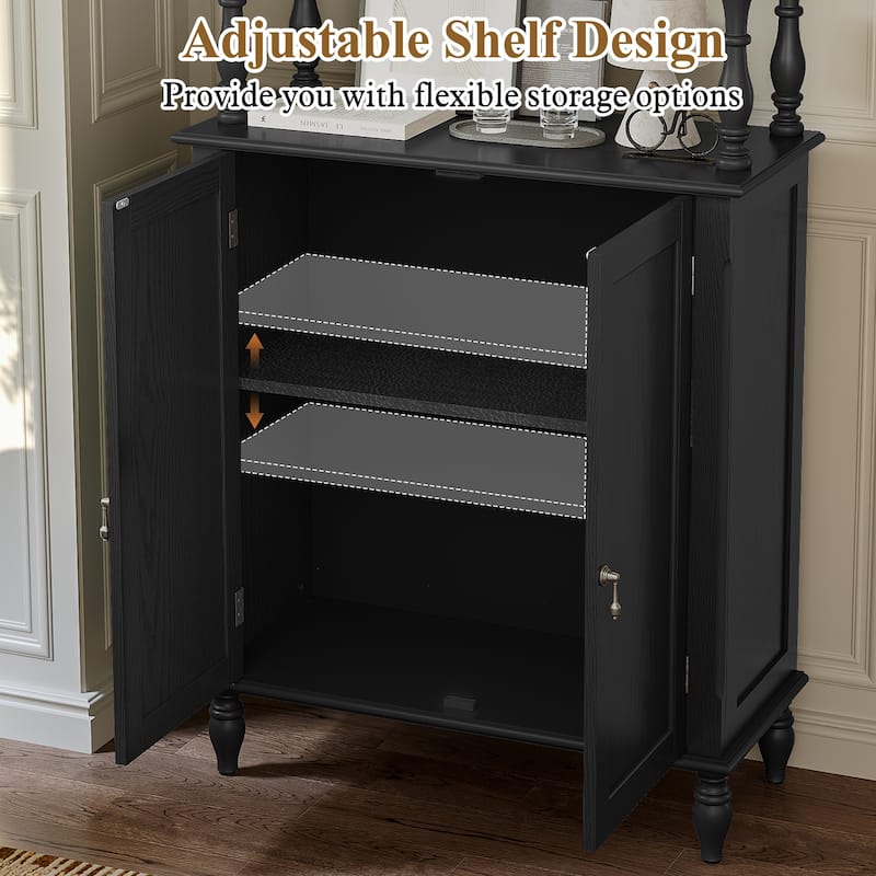 77" Tall Bookshelf with Cabinet, Freestanding Storage Cabinet