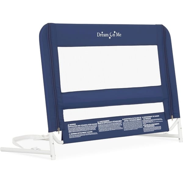 slide 2 of 6, Dream On Me Mesh Security Crib Rail Blue - Twin