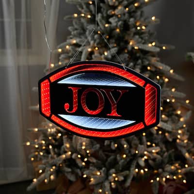 LED Lighted JOY Christmas Infinity Mirror - 16"