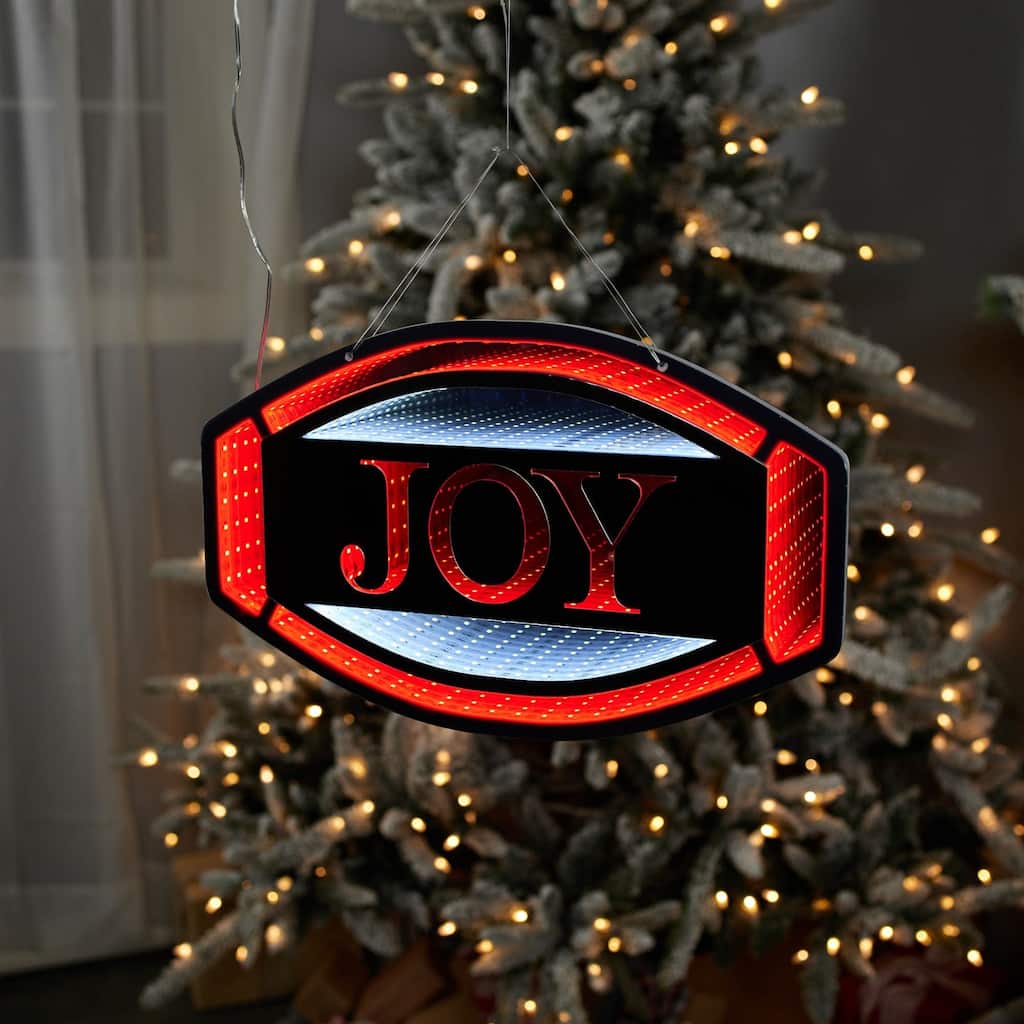 LED Lighted JOY Christmas Infinity Mirror - 16"