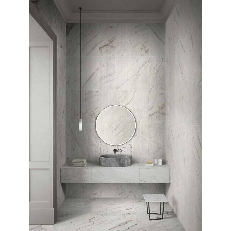 Roomfitters Marble Bathroom Vessel Sink, Natural Stone Countertop Wash Basin, Polished Oval Vanity Sink