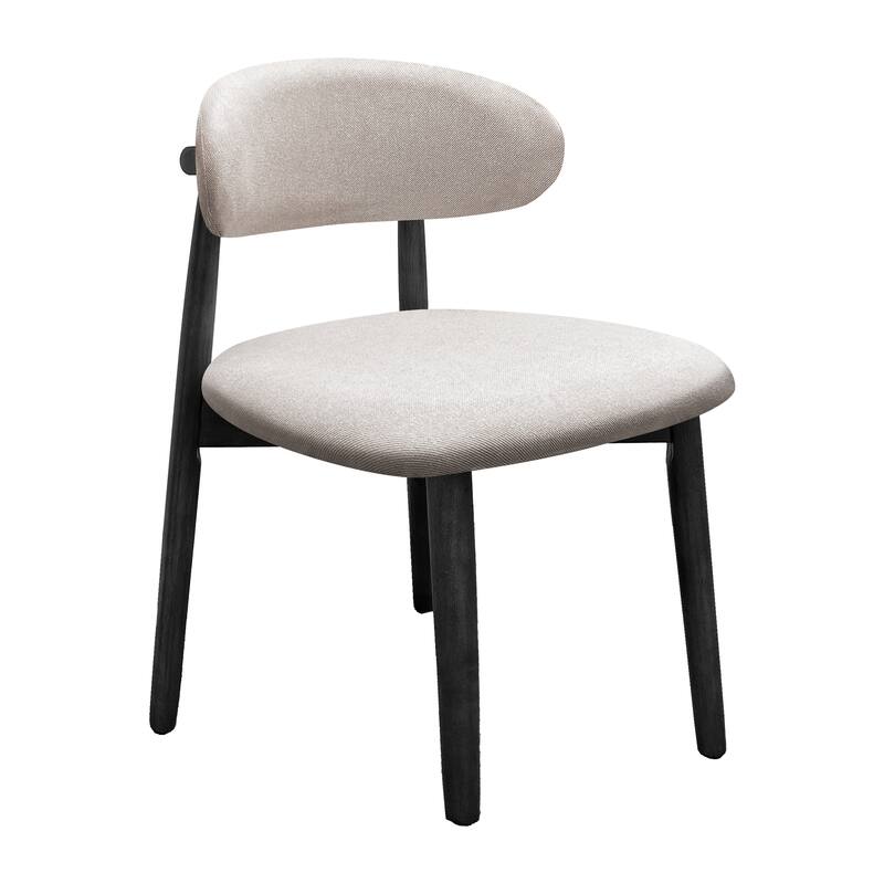 Set of 2 Cotton-Linen Fabric Upholstered Dining Chairs
