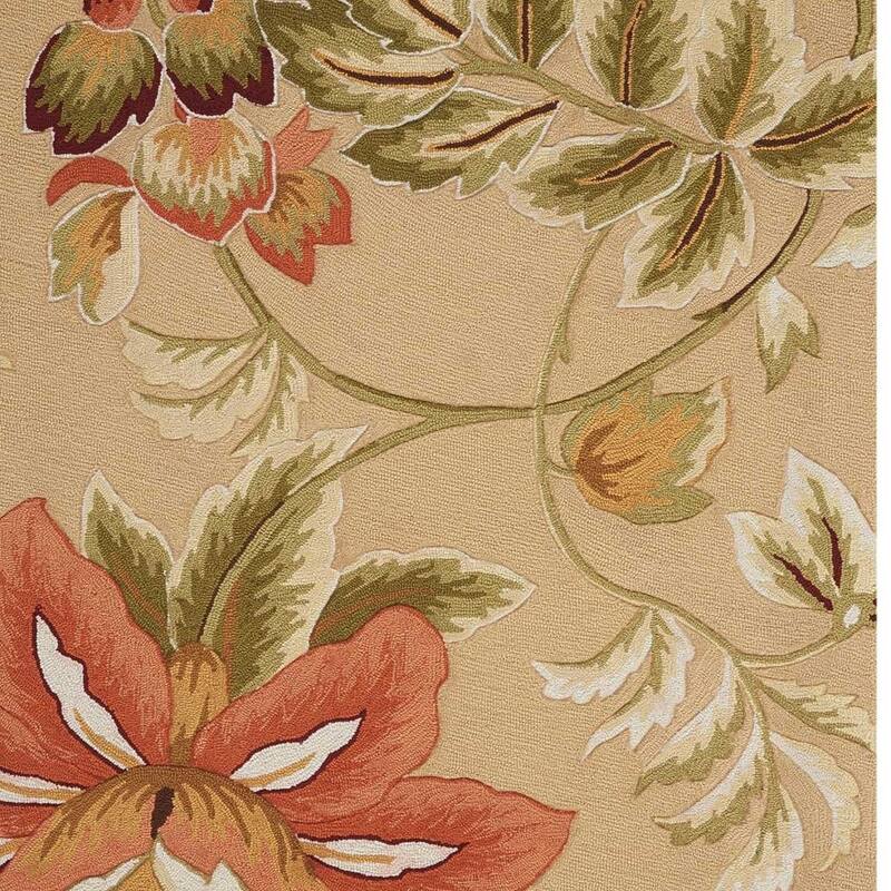 HomeRootsBotanical Leaves Contemporary Rectangle Area Rug - 48' X '30' X '0.25