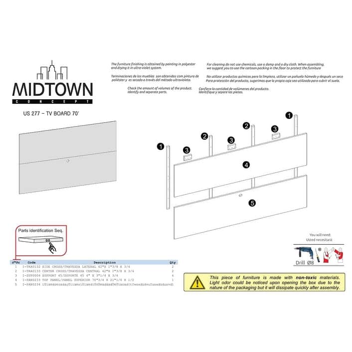 Midtown Concept TV Board for 70-inch Flat Screen TV