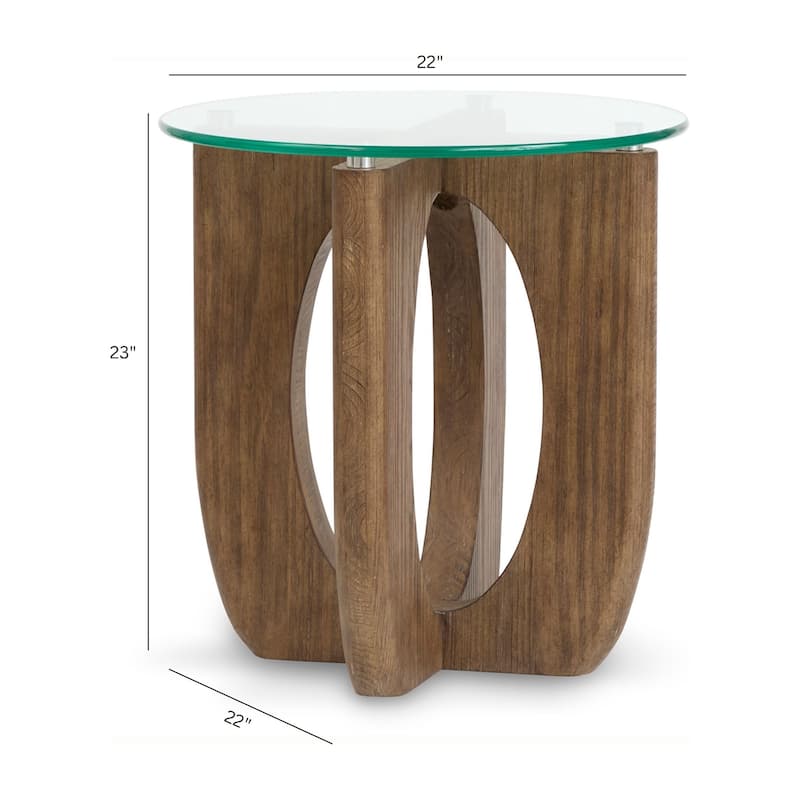 Magnussen Home Lainey Almond Round End Table - 22''W x 22''D x 23''H