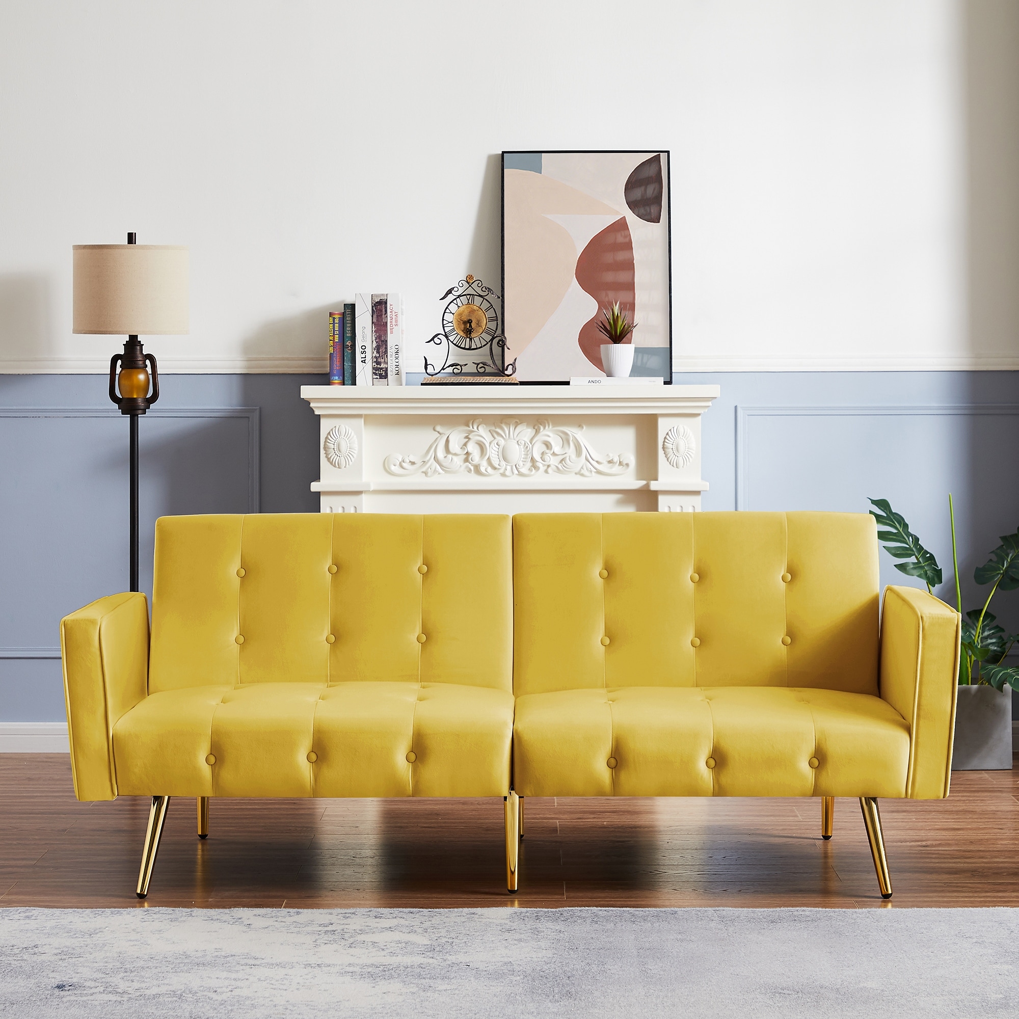 Velvet tufted sleeper sofa sale