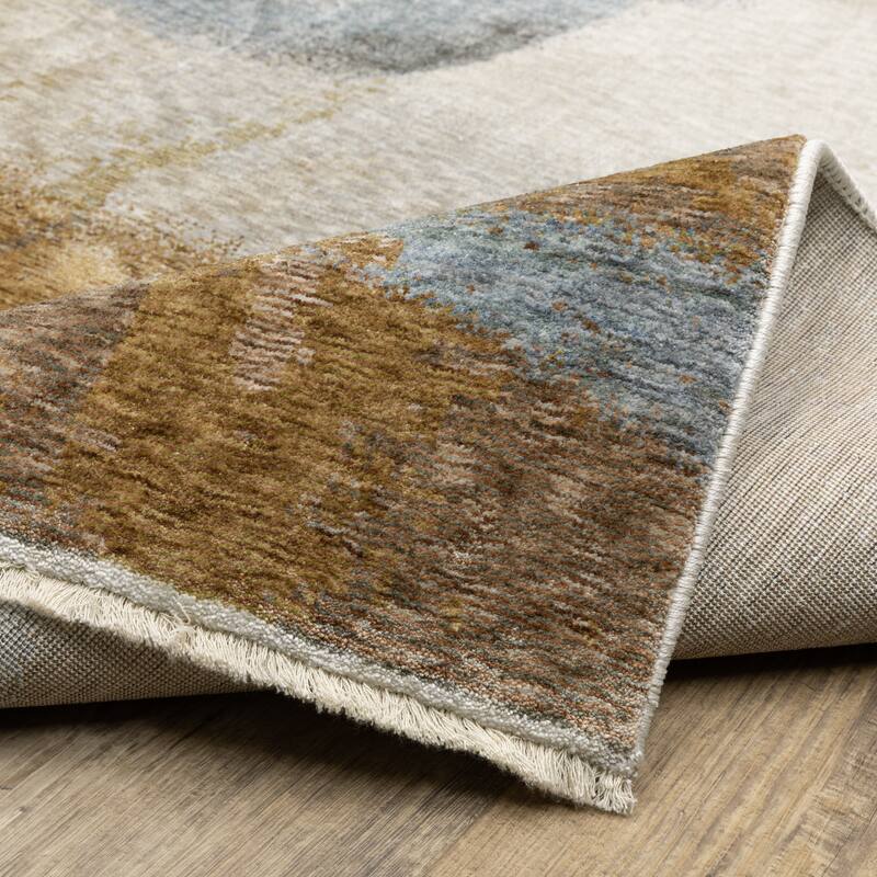 Style Haven Hendrix Soft Contemporary Abstract Beige/ Rust Fringe Edge Area Rug