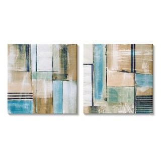 Stupell Contemporary Geometric Neutral Tones 2 Piece Canvas Wall Art ...
