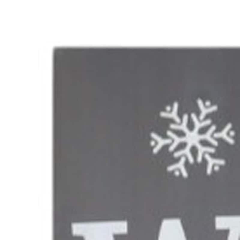 HomeRoots 72" Gray And White Solid Wood Welcome Christmas Snowman Porch Sign